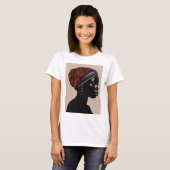 Schwarze Silhouette Afrikanische Amerikanerin Kopf T-Shirt (Vorne ganz)