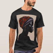 Schwarze Silhouette Afrikanische Amerikanerin Kopf T-Shirt (Vorderseite)