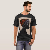 Schwarze Silhouette Afrikanische Amerikanerin Kopf T-Shirt (Vorne ganz)
