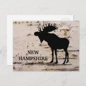 Schwarze Silhouette auf Birkenrinde Postkarte (Vorne/Hinten)