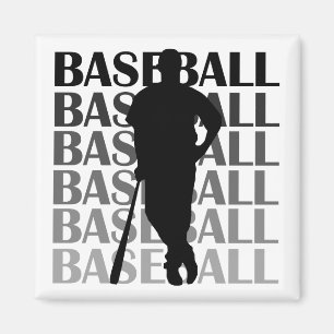 Schwarze Silhouette Baseballspieler T-Shirts und G Magnet