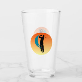 Schwarze Silhouette Bild eines Golfers Glas