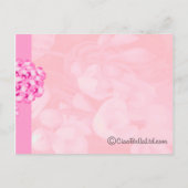 Schwarze Silhouette Braun Rosa Blumenuntergrund Einladungspostkarte (Rückseite)