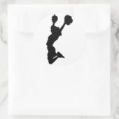 Schwarze Silhouette Cheerleader Runder Aufkleber (Tasche)
