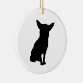 SCHWARZE SILHOUETTE CHIHUAHUA KERAMIKORNAMENT (Rechts)