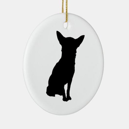 SCHWARZE SILHOUETTE CHIHUAHUA KERAMIKORNAMENT (Rechts)