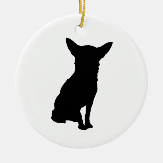 SCHWARZE SILHOUETTE CHIHUAHUA KERAMIKORNAMENT (Vorne)
