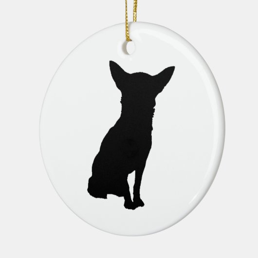 SCHWARZE SILHOUETTE CHIHUAHUA KERAMIKORNAMENT (Links)