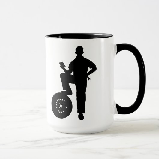 Schwarze Silhouette der mechanischen Tasse Name hi (Rechts)