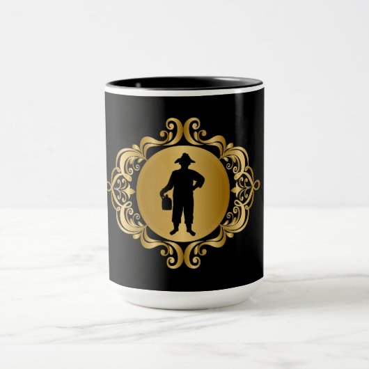 Schwarze Silhouette der Moonshiner-Tasse Tasse (Zentrum)