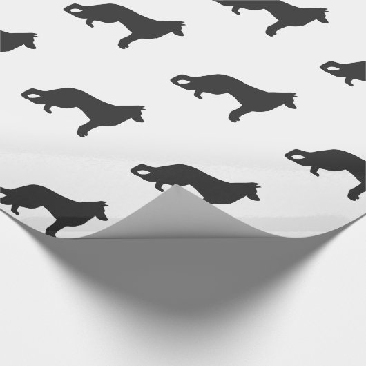 Schwarze Silhouette des deutschen Schäferhundes Geschenkpapier (Ecke)