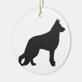 Schwarze Silhouette des deutschen Schäferhundes Keramik Ornament (Links)