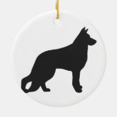 Schwarze Silhouette des deutschen Schäferhundes Keramik Ornament (Hinten)