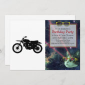 Schwarze Silhouette des Fahrrads - Hintergrundfarb Einladung (Vorne/Hinten)