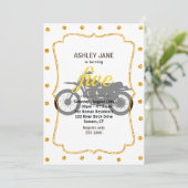 Schwarze Silhouette des Fahrrads - Hintergrundfarb Einladung (Stehend Vorderseite)