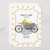 Schwarze Silhouette des Fahrrads - Hintergrundfarb Einladung (Vorne/Hinten)