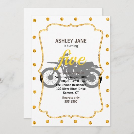 Schwarze Silhouette des Fahrrads - Hintergrundfarb Einladung (Vorne/Hinten)