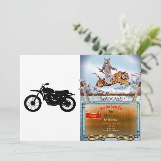 Schwarze Silhouette des Fahrrads - Hintergrundfarb Einladung (Stehend Vorderseite)