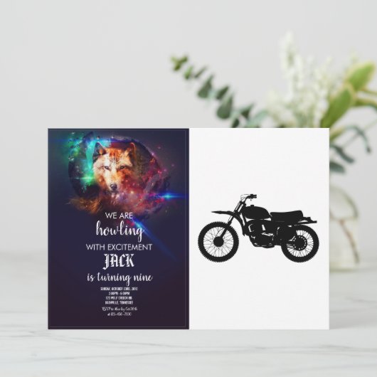 Schwarze Silhouette des Fahrrads - Hintergrundfarb Einladung (Stehend Vorderseite)