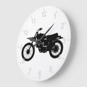 Schwarze Silhouette des Fahrrads - Hintergrundfarb Große Wanduhr (Winkel)