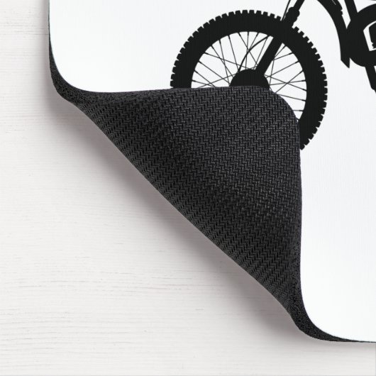 Schwarze Silhouette des Fahrrads - Hintergrundfarb Mousepad (Ecke)