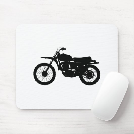 Schwarze Silhouette des Fahrrads - Hintergrundfarb Mousepad (Mit Mouse)