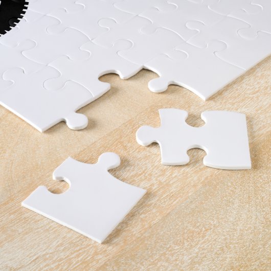 Schwarze Silhouette des Fahrrads - Hintergrundfarb Puzzle (Seite)