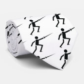 Schwarze Silhouette des Fechters mit der Klinge, Krawatte (Gerollt)