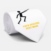 Schwarze Silhouette des Fechters mit der Klinge, Krawatte (Gerollt)