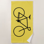 Schwarze Silhouette eines Fahrrades Strandtuch (Vorderseite)