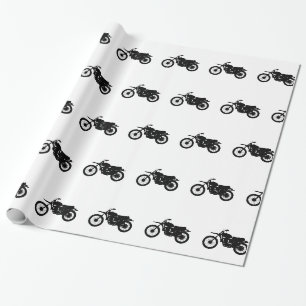 Schwarze Silhouette eines Fahrrads - Hintergrundfa Geschenkpapier