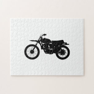 Schwarze Silhouette eines Fahrrads - Hintergrundfa Puzzle