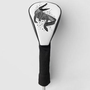 Schwarze Silhouette eines Krokodils Golf Headcover