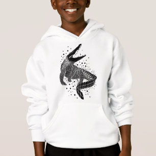 Schwarze Silhouette eines Krokodils Hoodie