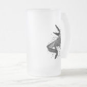 Schwarze Silhouette eines Krokodils Mattglas Bierglas (VorderseiteRechts)