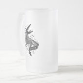 Schwarze Silhouette eines Krokodils Mattglas Bierglas (Vorderseite Links)