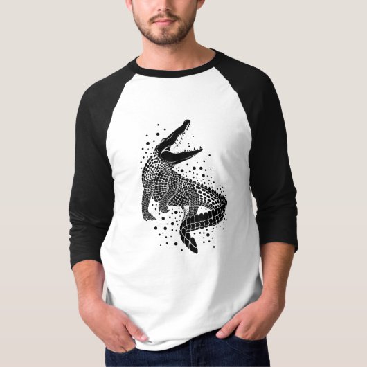 Schwarze Silhouette eines Krokodils T-Shirt (Vorderseite)