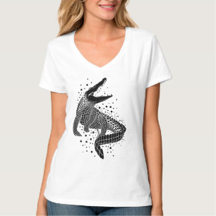 Schwarze Silhouette eines Krokodils T-Shirt