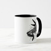 Schwarze Silhouette eines Krokodils Tasse (VorderseiteRechts)