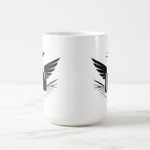 Schwarze Silhouette eines Reisekoffer Kaffeetasse (Mittel)