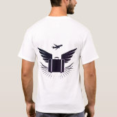 Schwarze Silhouette eines Reisekoffer T-Shirt (Rückseite)