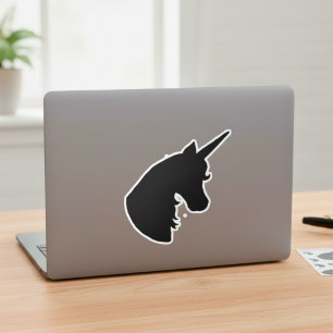 Schwarze Silhouette Einhorn-Aufkleber Aufkleber