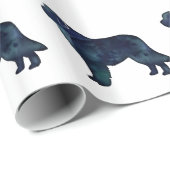 Schwarze Silhouette Geschenkpapier (Rolleneckpunkt)