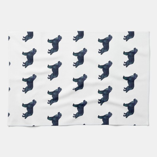 Schwarze Silhouette Geschirrtuch (Horizontal)