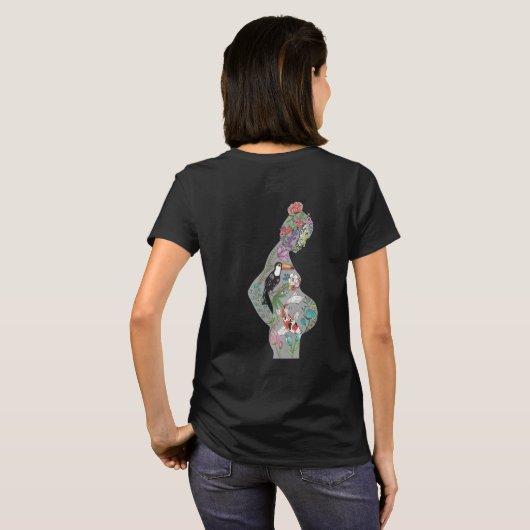 Schwarze Silhouette (hinterer Entwurf) T-Shirt (Schwarz voll)