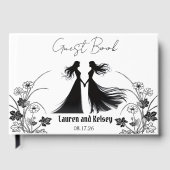 Schwarze Silhouette Hochzeitsgast Gästebuch (Vorderseite)