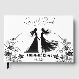 Schwarze Silhouette Hochzeitsgast Gästebuch