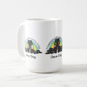 Schwarze Silhouette Hund Rainbow Bridge Memorial W Kaffeetasse (Vorderseite Links)