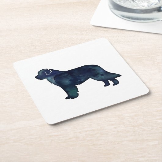 Schwarze Silhouette in Neufundland Rechteckiger Pappuntersetzer (angewinkelt)