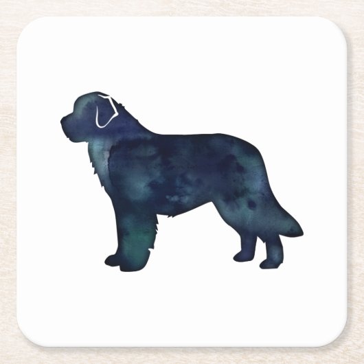 Schwarze Silhouette in Neufundland Rechteckiger Pappuntersetzer (Vorderseite)